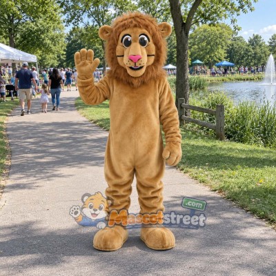 Tan Lion Mascot Costume
