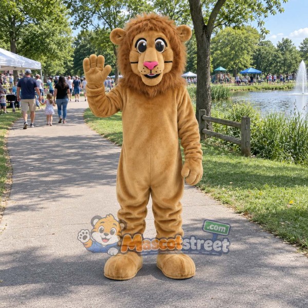 Tan Lion Mascot Costume