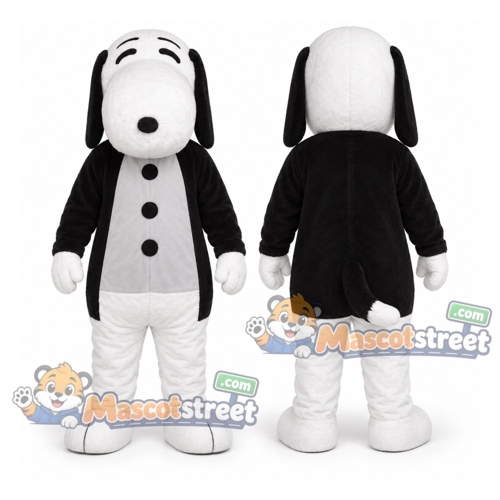 Black and White Dog Mascot Costume Black and White Dog Mascot Costume