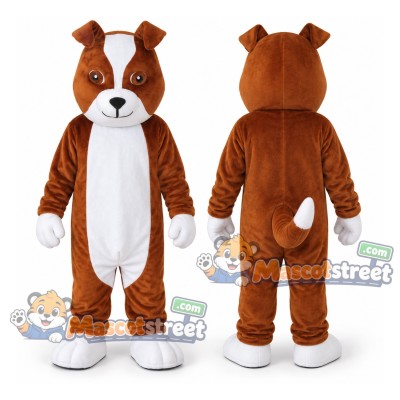 Brown and White Dog Mascot Costume Brown and White Dog Mascot Costume