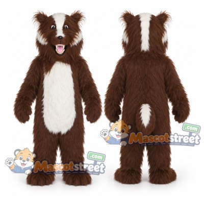 Brown and White Badger Mascot Costume Brown and White Badger Mascot Costume