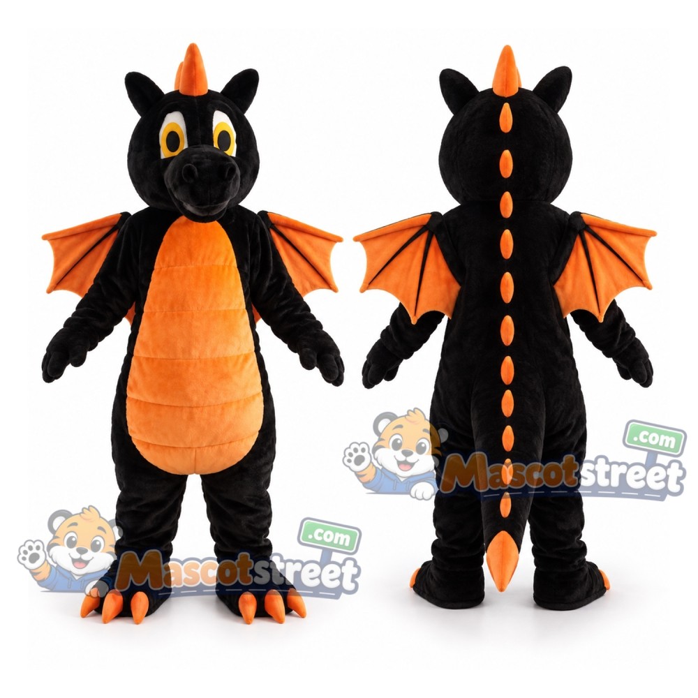 Black Dragon Mascot Costume Black Dragon Mascot Costume