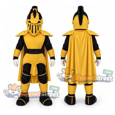 Knight Mascot Costume with Yellow Armor and Yellow Cape Knight Mascot Costume with Yellow Armor and Yellow Cape