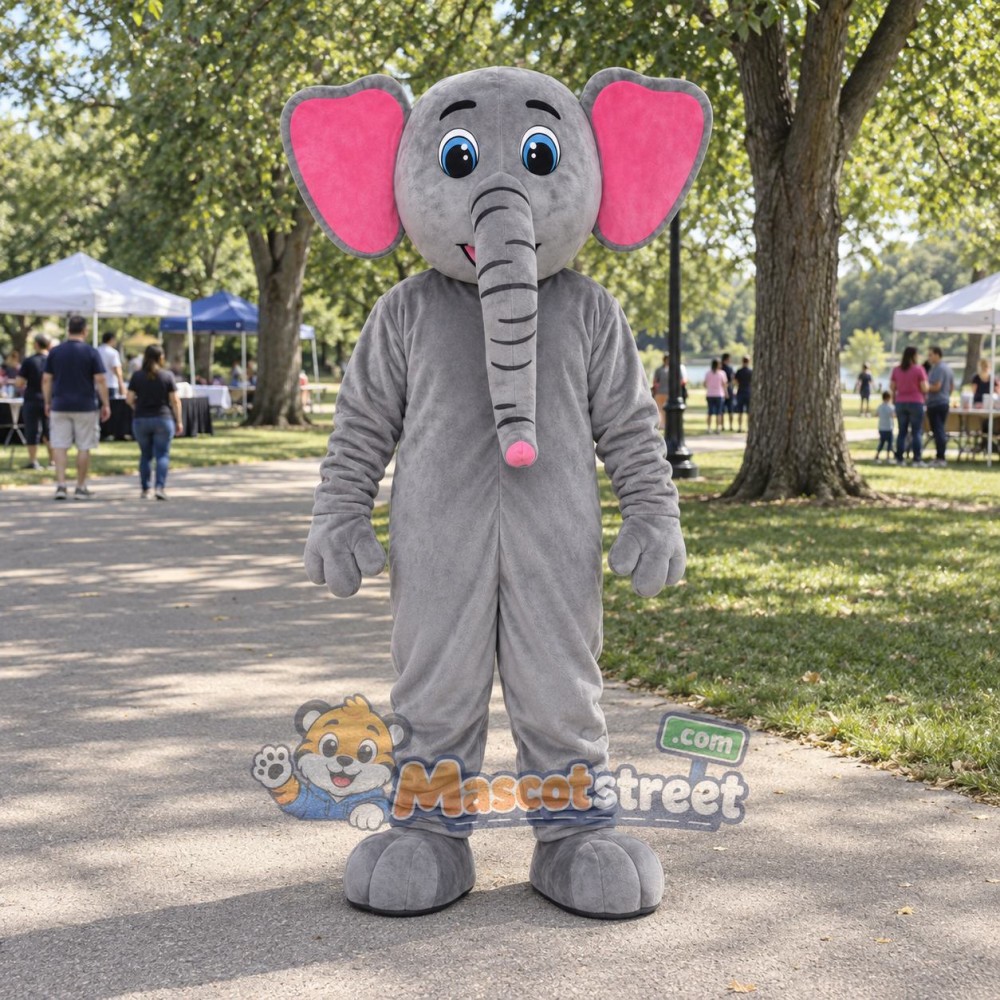 Gray Elephant Mascot Costume Gray Elephant Mascot Costume