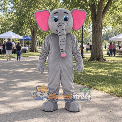 Gray Elephant Mascot Costume Gray Elephant Mascot Costume