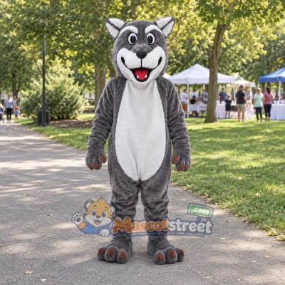Gray Wolf Mascot Costume Gray Wolf Mascot Costume