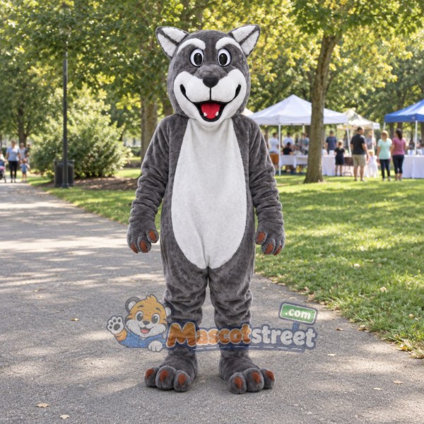 Gray Wolf Mascot Costume