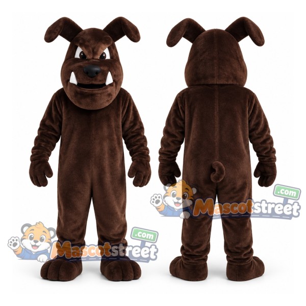 Brown Bulldog Mascot Costume