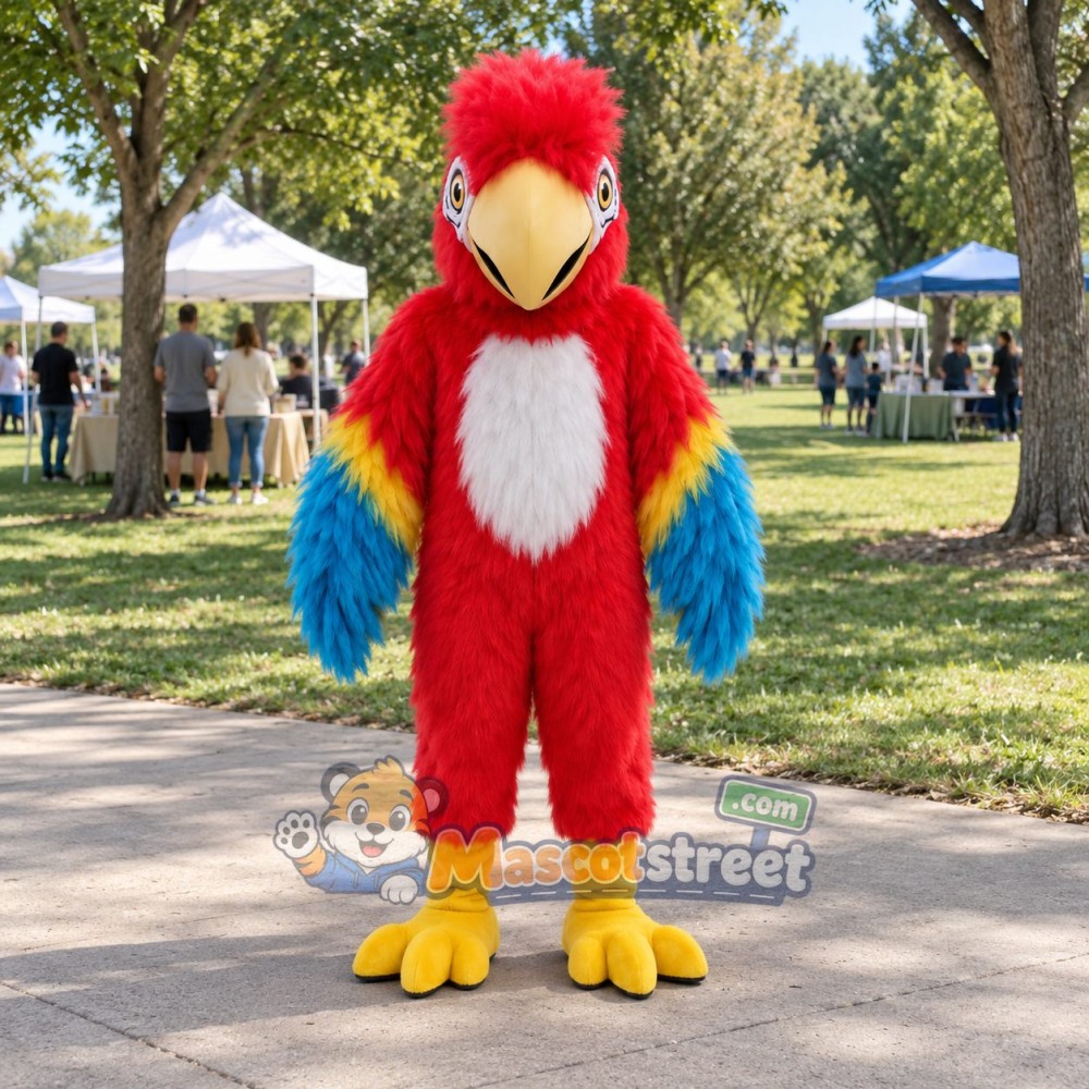 Red Parrot Mascot Costume Red Parrot Mascot Costume