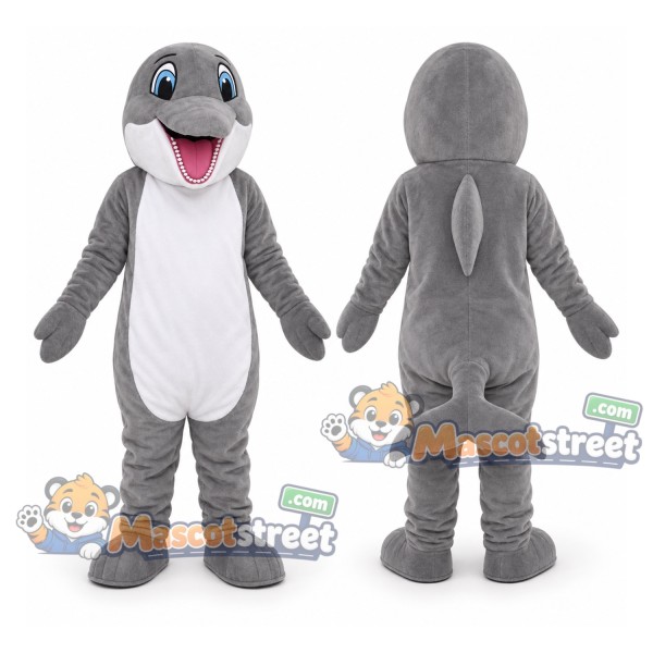Gray Dolphin Mascot Costume