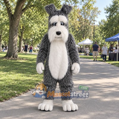 Gray Dog Mascot Costume