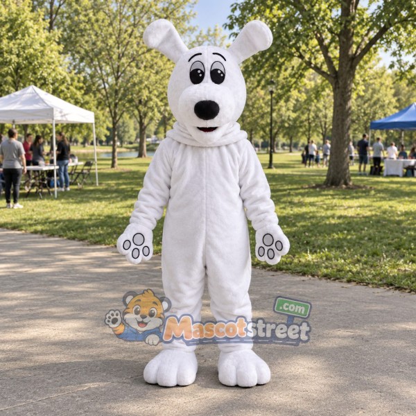 White Dog Mascot Costume