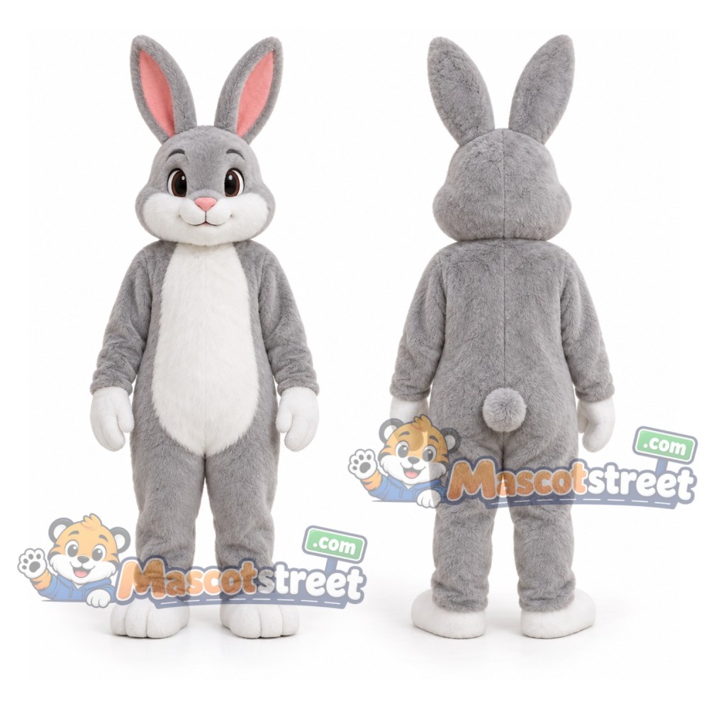 Gray Rabbit Mascot Costume