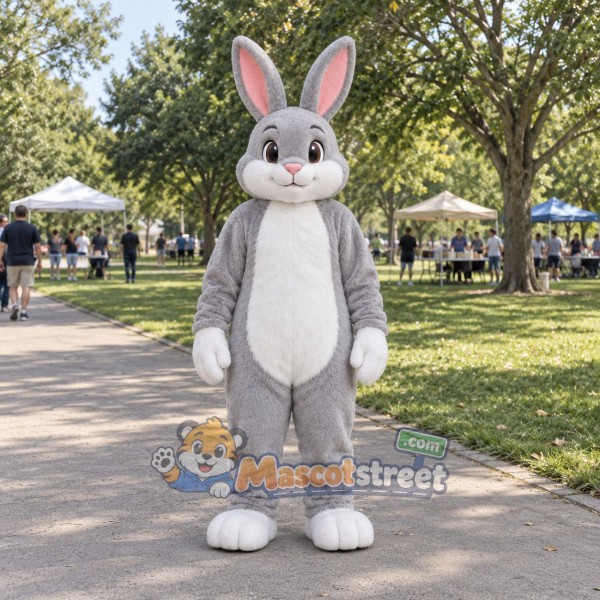 Gray Rabbit Mascot Costume