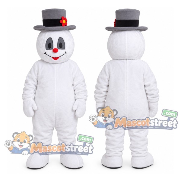 Snowman Mascot Costume with Gray Hat
