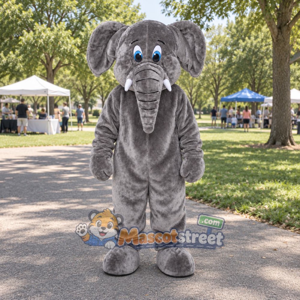 Gray Elephant Mascot Costume Gray Elephant Mascot Costume