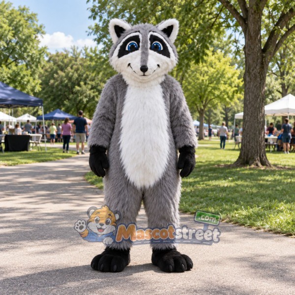 Gray Raccoon Mascot Costume