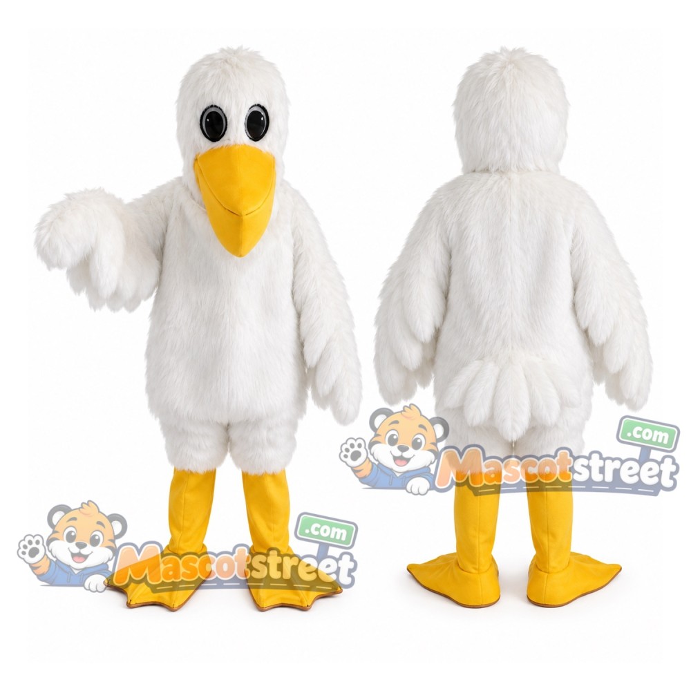 White Pelican Mascot Costume
