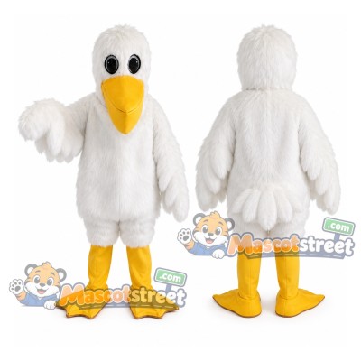 White Pelican Mascot Costume