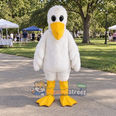 White Pelican Mascot Costume White Pelican Mascot Costume