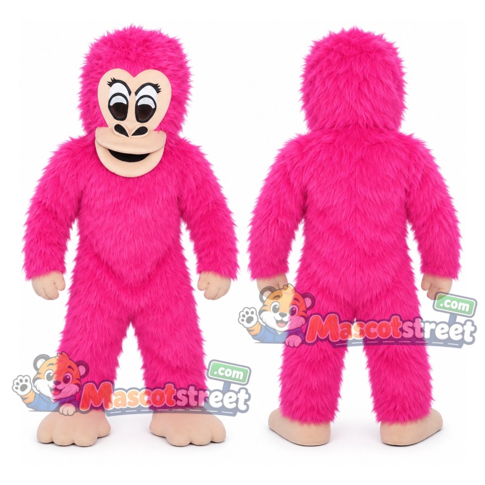 Pink Ape Mascot Costume Pink Ape Mascot Costume