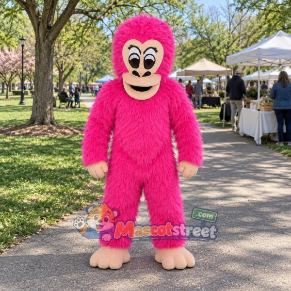 Pink Ape Mascot Costume