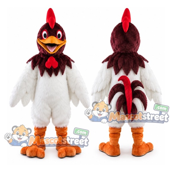 White Rooster Mascot Costume