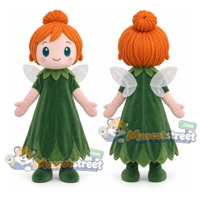 Fairy Mascot Costume with Green Dress and Wings Fairy Mascot Costume with Green Dress and Wings