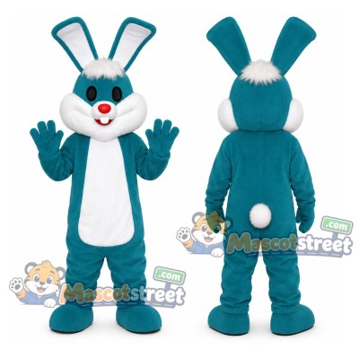 Teal Rabbit Mascot Costume Teal Rabbit Mascot Costume