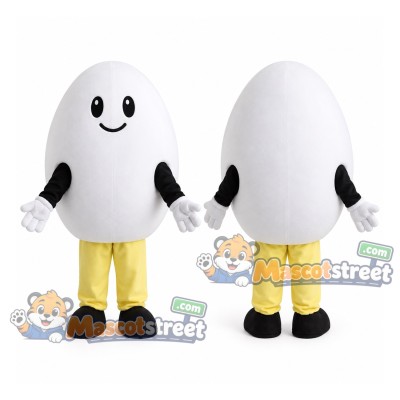 White Egg Mascot Costume with Yellow Trousers White Egg Mascot Costume with Yellow Trousers