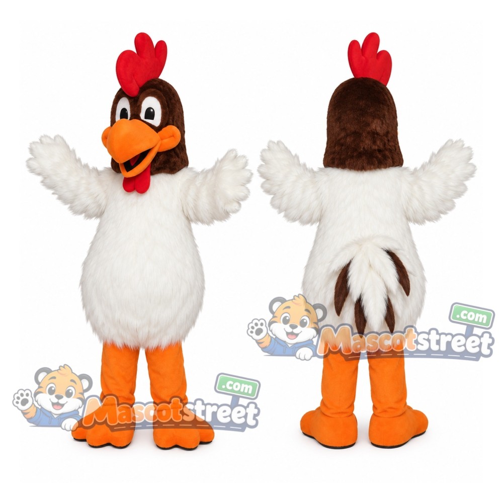 White Rooster Mascot Costume