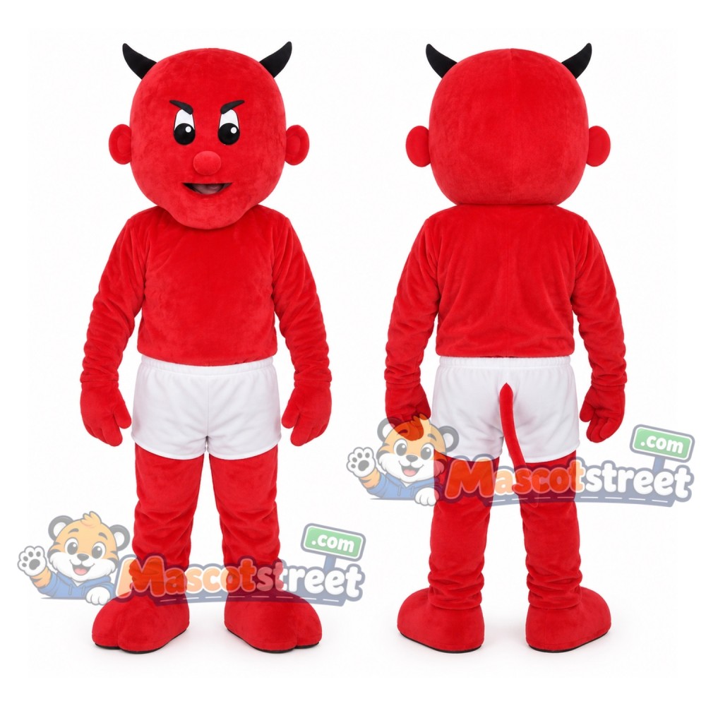 Red Devil Mascot Costume with White Shorts