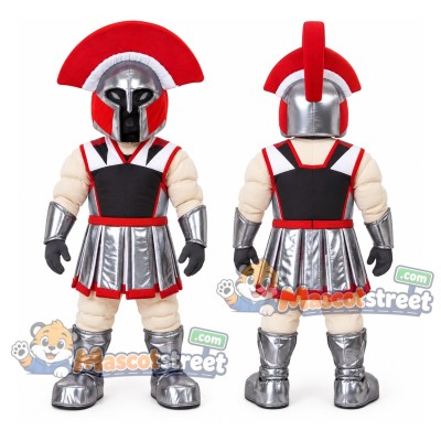 Knight Mascot Costume with Silver Armor and Red Plume Knight Mascot Costume with Silver Armor and Red Plume