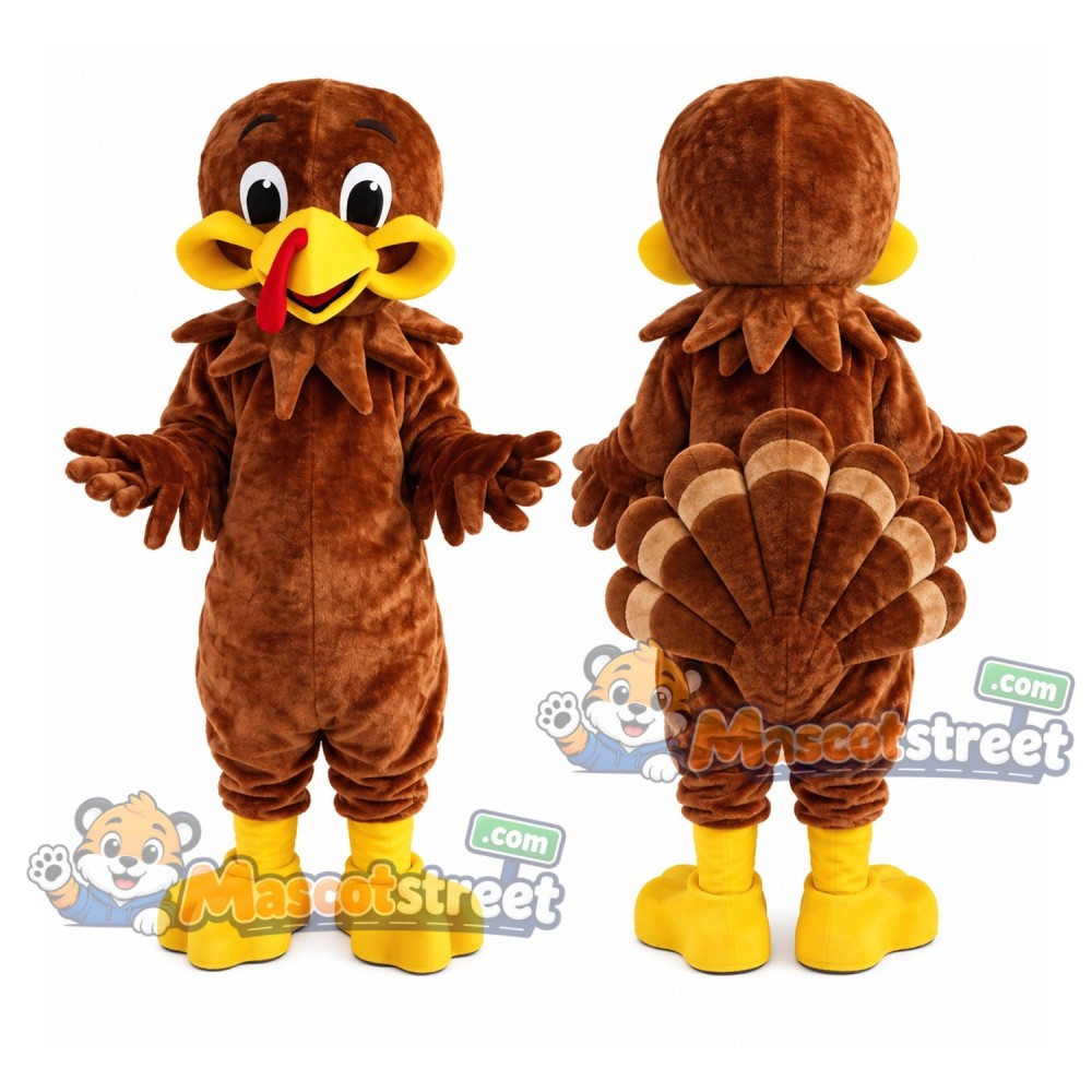 Brown Turkey Mascot Costume Brown Turkey Mascot Costume