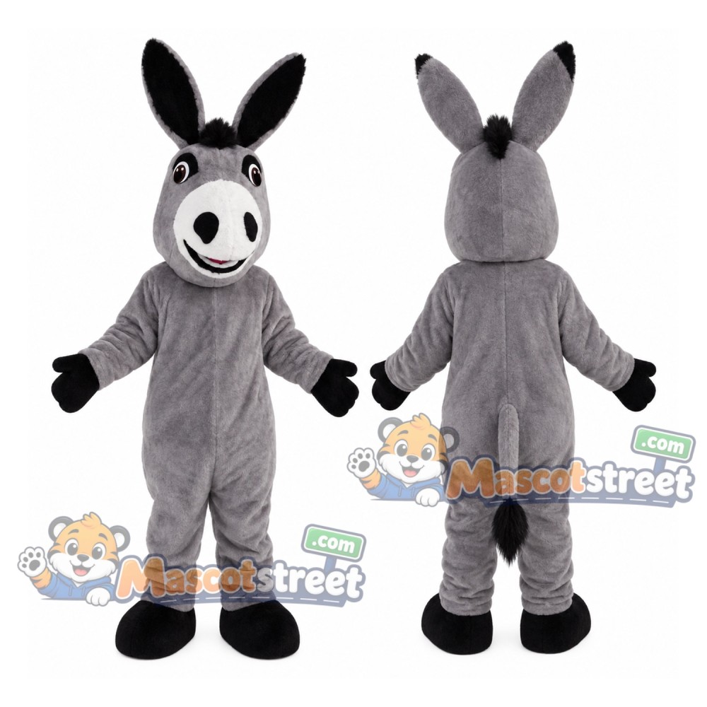 Gray Donkey Mascot Costume Gray Donkey Mascot Costume
