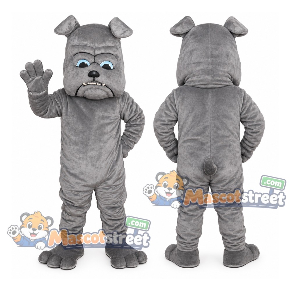 Gray Bulldog Mascot Costume Gray Bulldog Mascot Costume