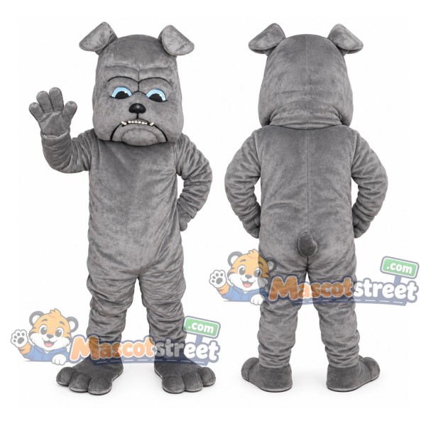 Gray Bulldog Mascot Costume