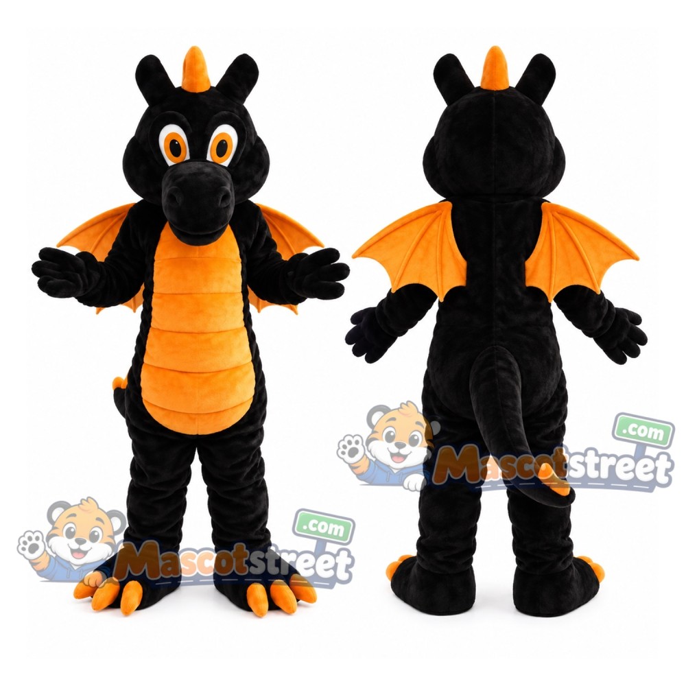 Black Dragon Mascot Costume Black Dragon Mascot Costume