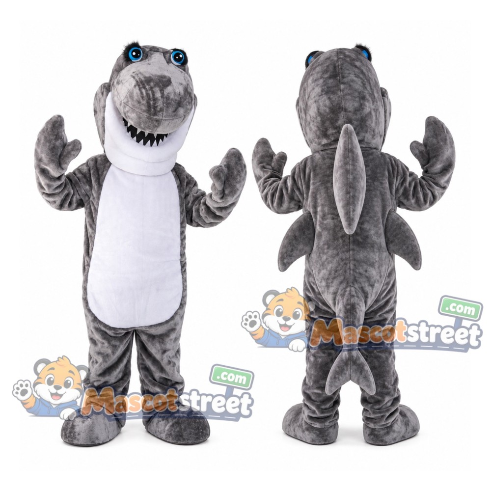 Gray Shark Mascot Costume Gray Shark Mascot Costume