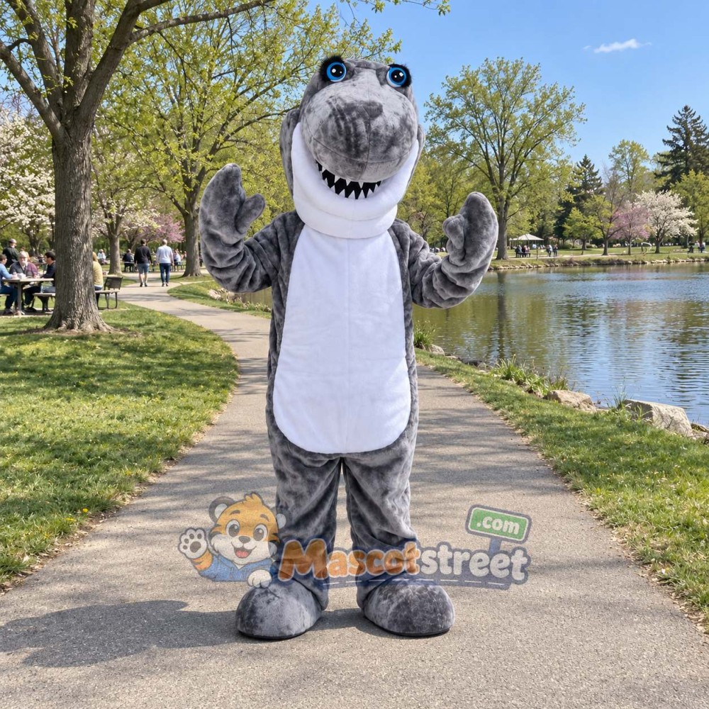 Gray Shark Mascot Costume Gray Shark Mascot Costume