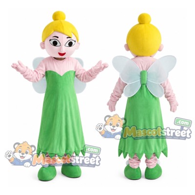 Fairy Mascot Costume with Green Dress and Wings Fairy Mascot Costume with Green Dress and Wings