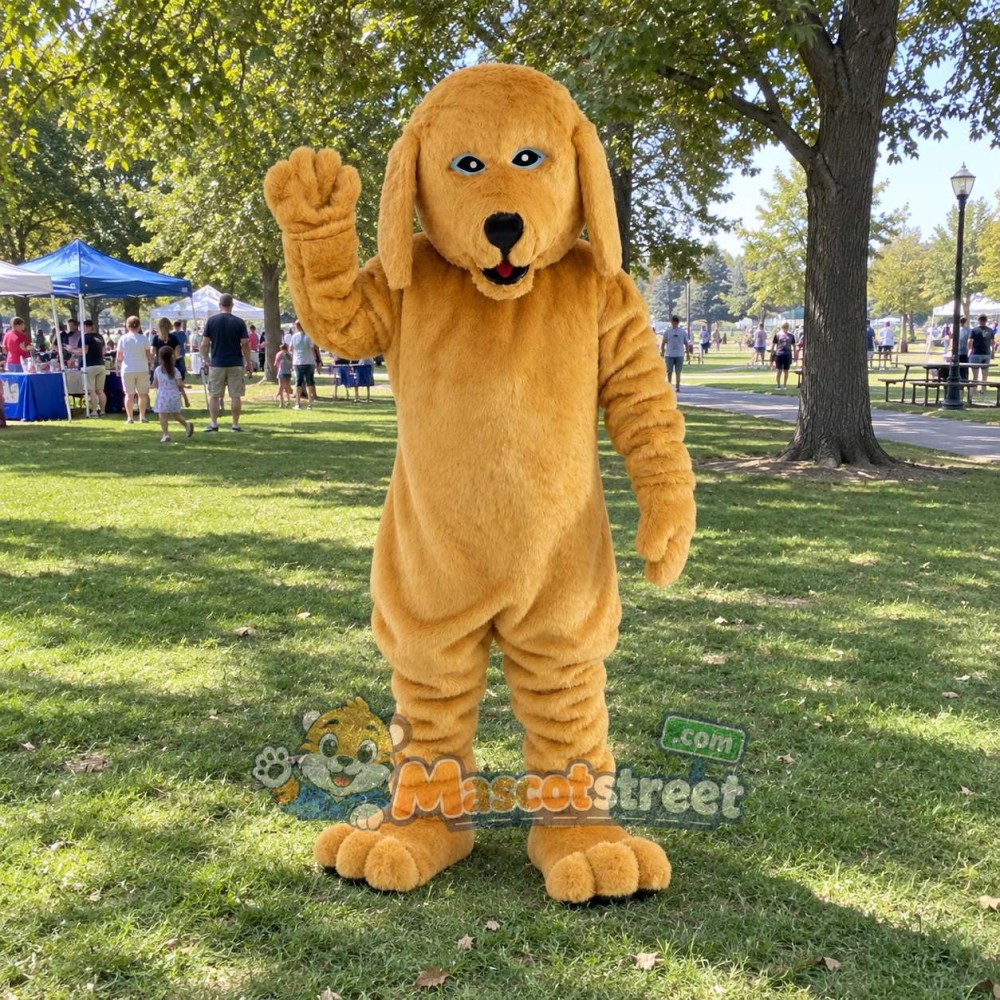 Tan Dog Mascot Costume Tan Dog Mascot Costume