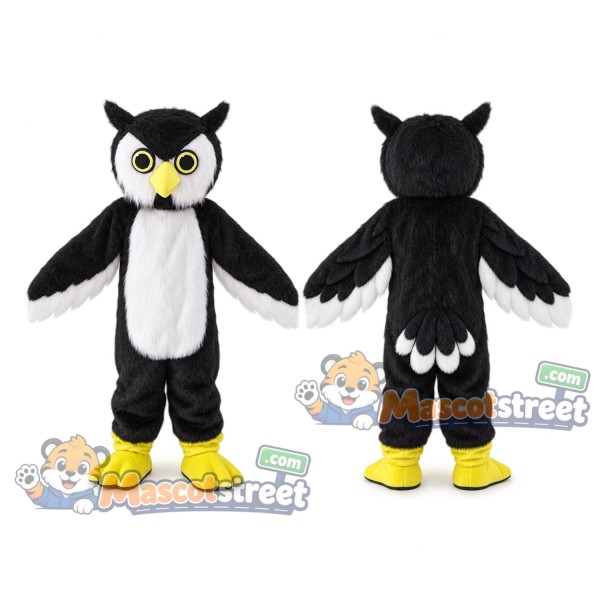 Black and White Owl Mascot Costume