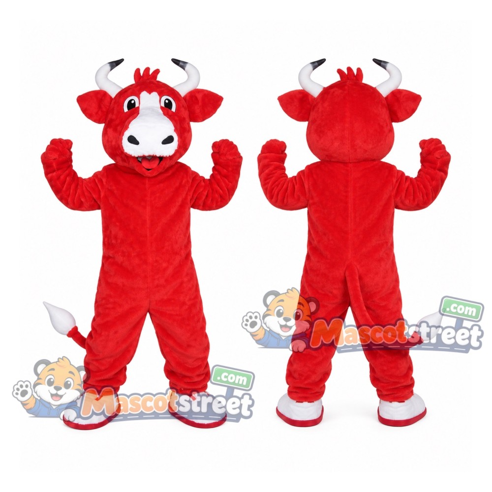 Red Cow Mascot Costume