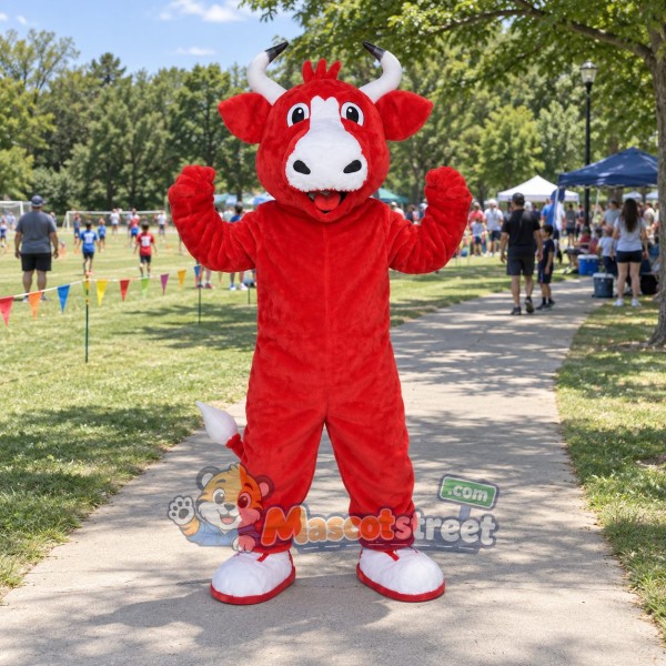 Red Cow Mascot Costume