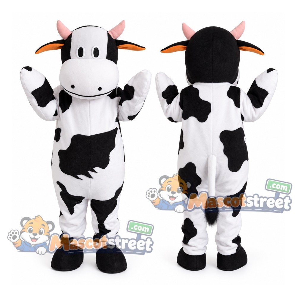 Black and White Cow Mascot Costume Black and White Cow Mascot Costume