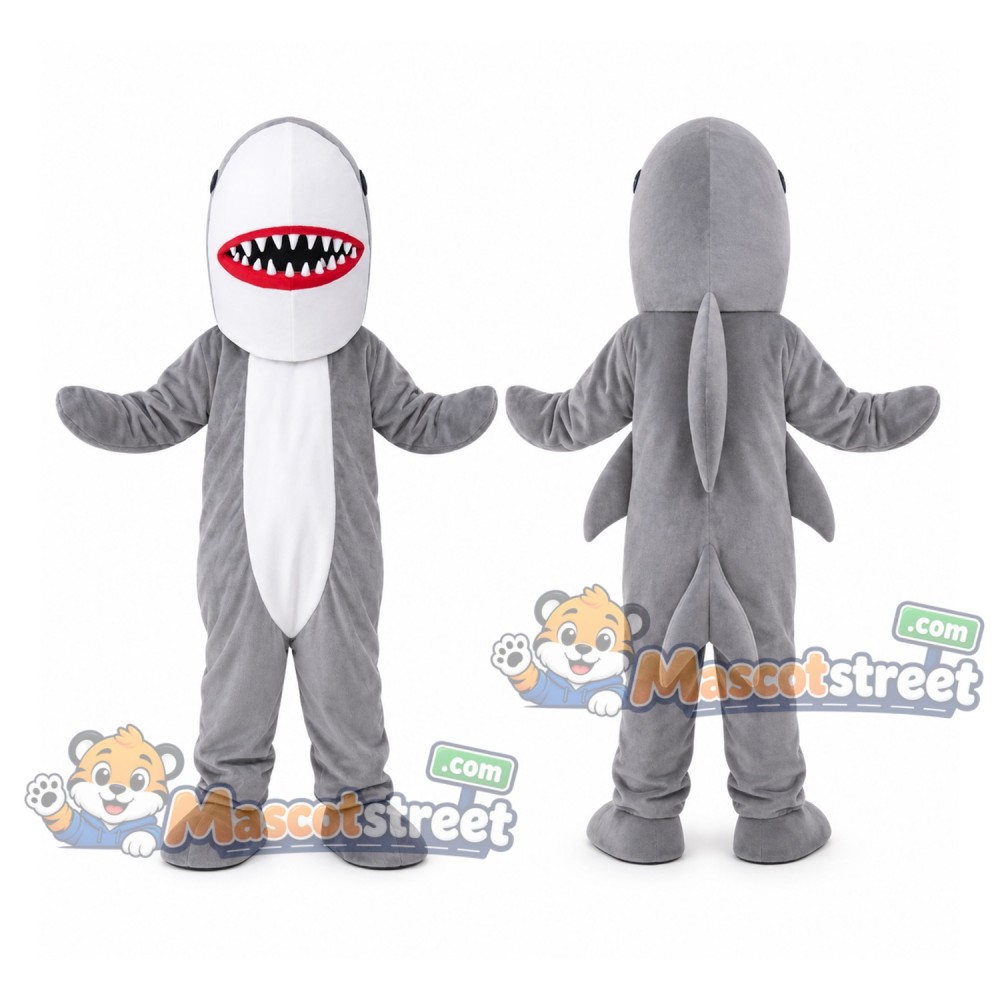 Gray Shark Mascot Costume Gray Shark Mascot Costume