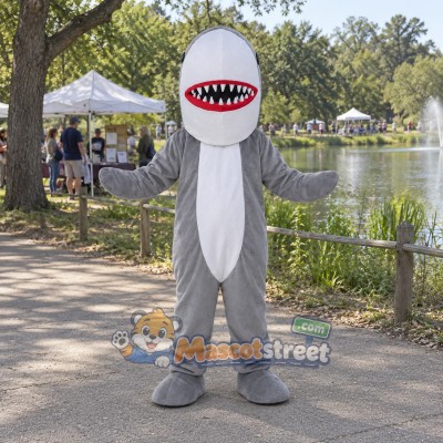 Gray Shark Mascot Costume Gray Shark Mascot Costume