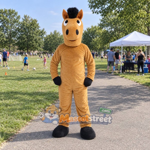 Tan Horse Mascot Costume