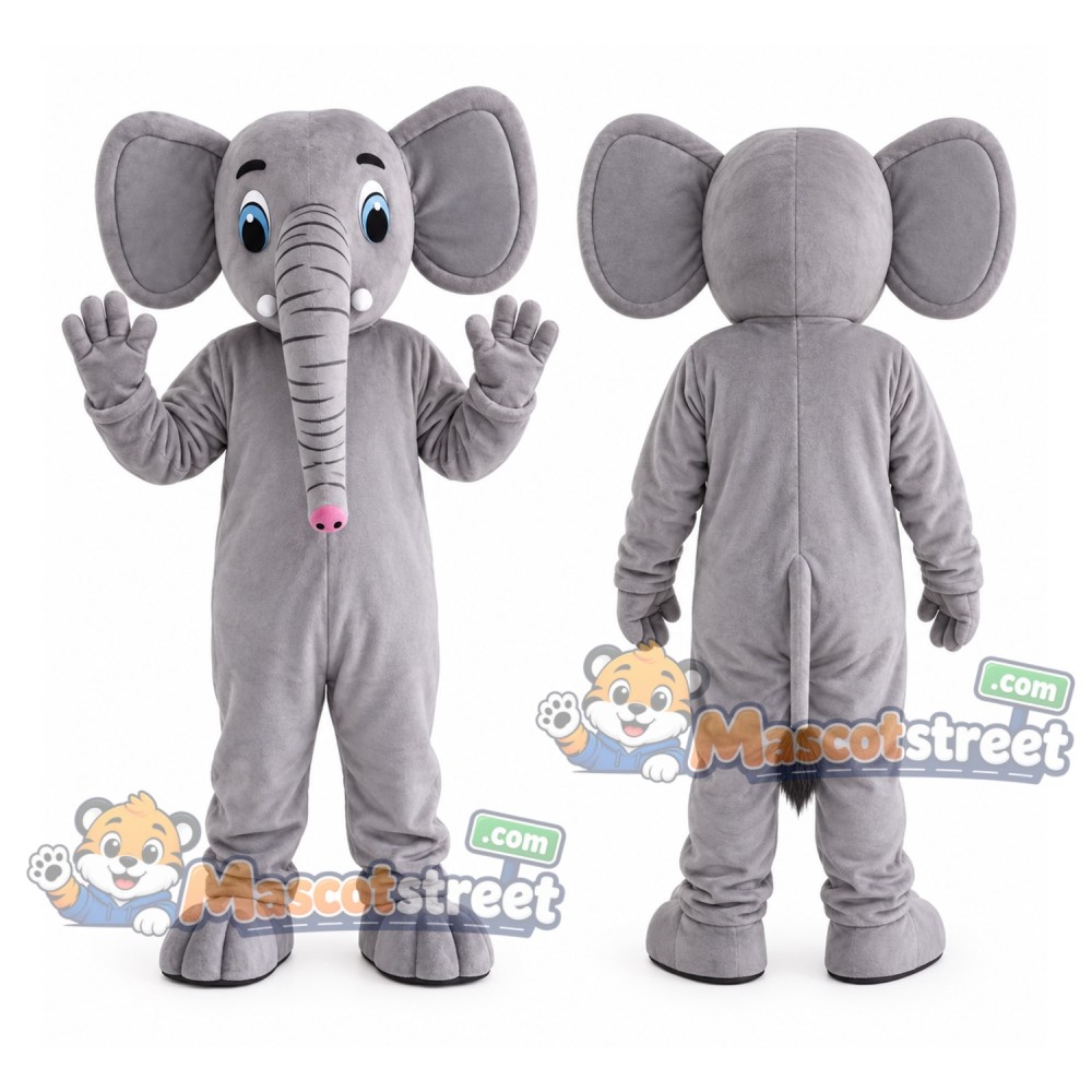 Gray Elephant Mascot Costume